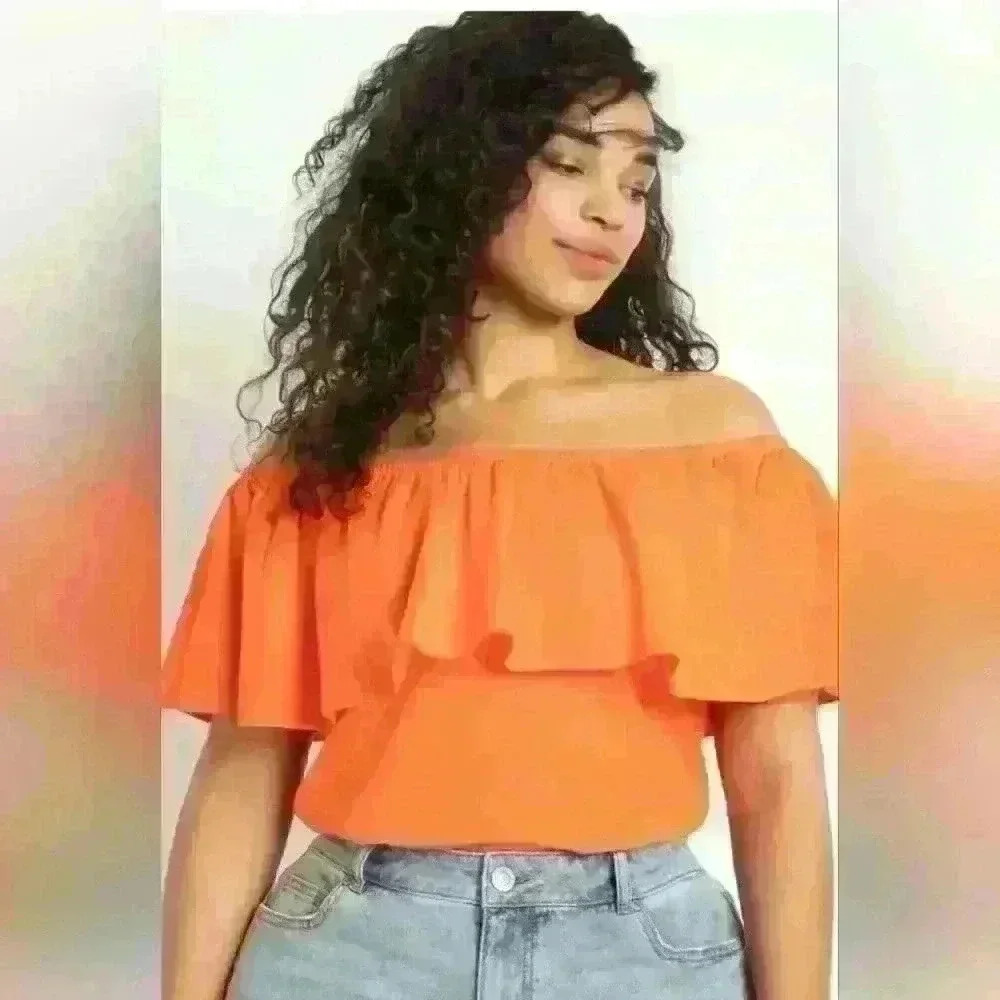 Eloquii Off The Shoulder Ruffle Top size 24